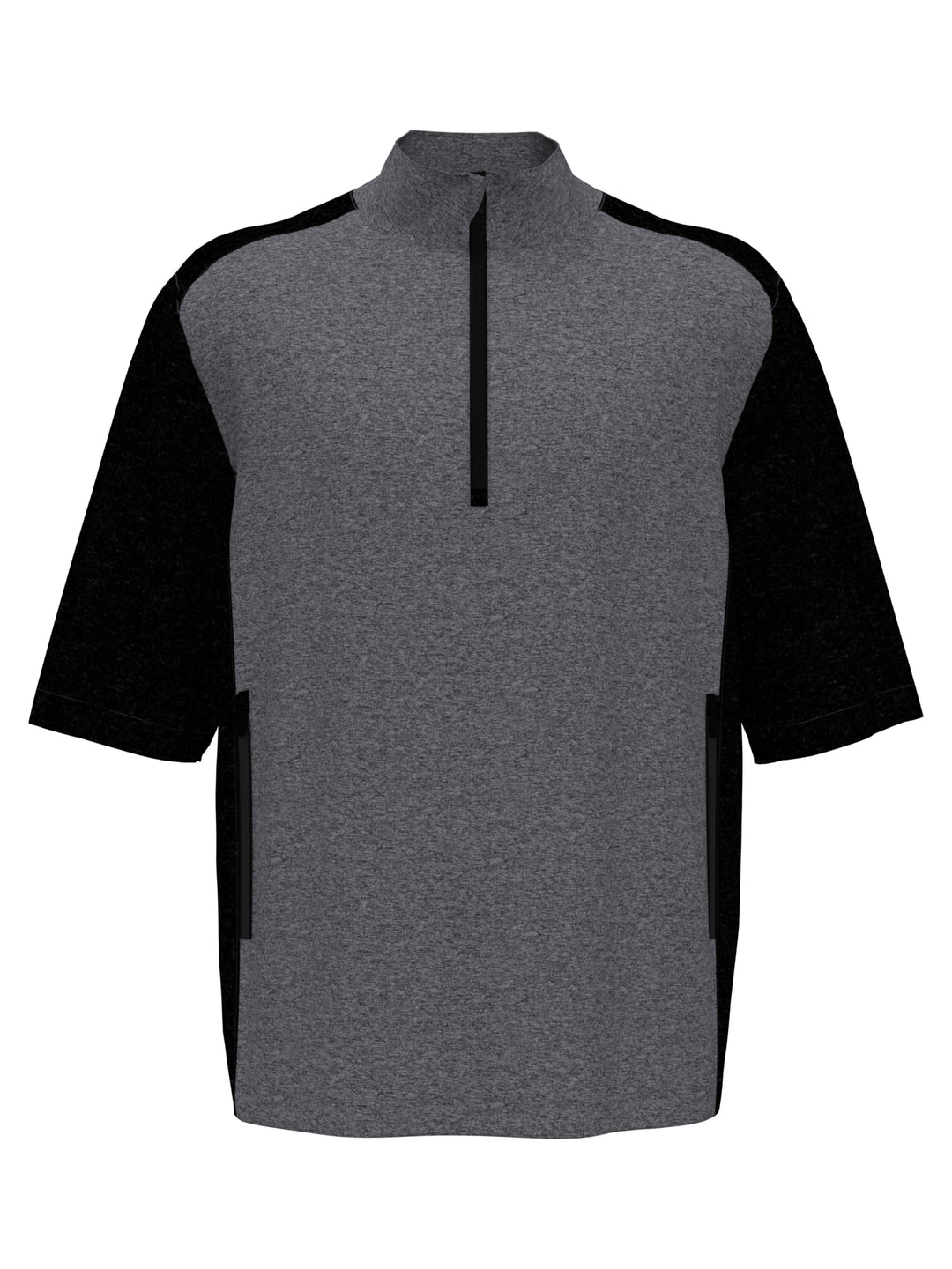 Heather Blocked Half Zip Golf Pullover (Medium Grey Htr) 