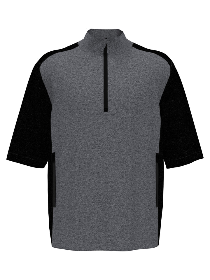 Heather Blocked Half Zip Golf Pullover (Medium Grey Htr) 