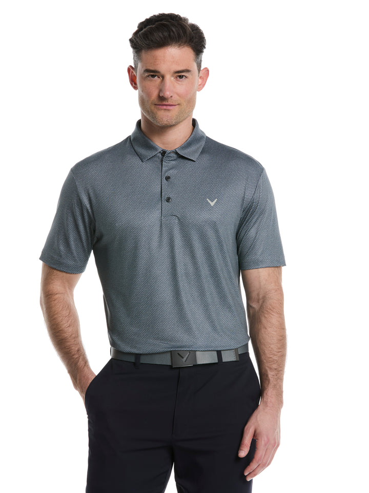 Heather Geo Print Golf Polo (Caviar) 