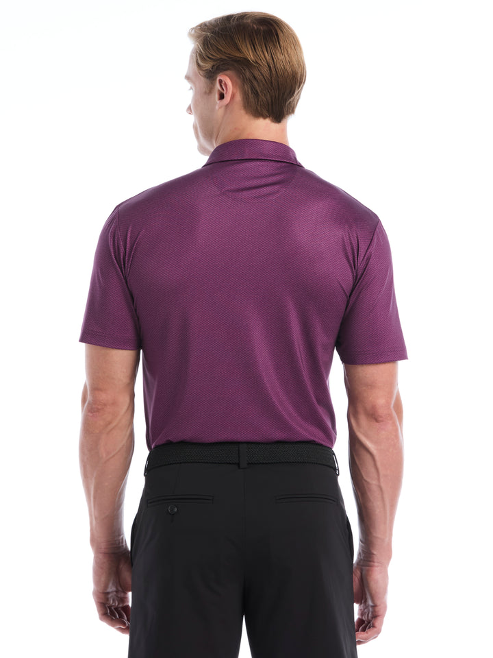 Heather Geo Print Golf Polo (Italian Plum) 