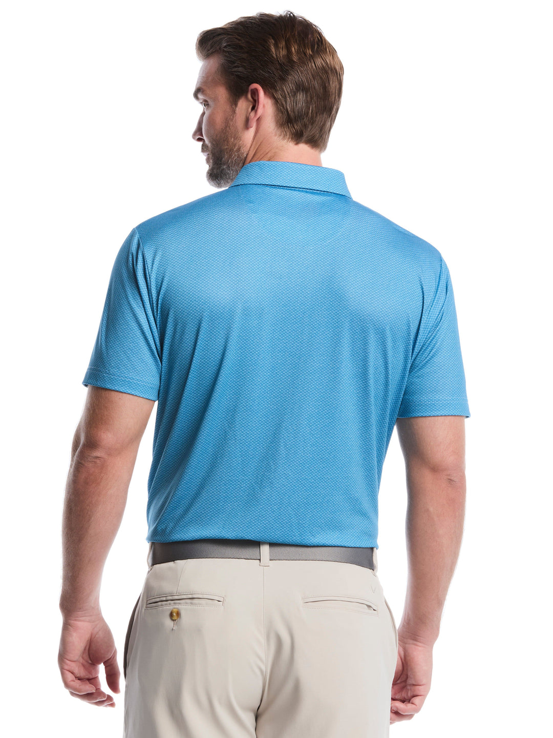 Heather Geo Print Golf Polo (Cendre Blue) 