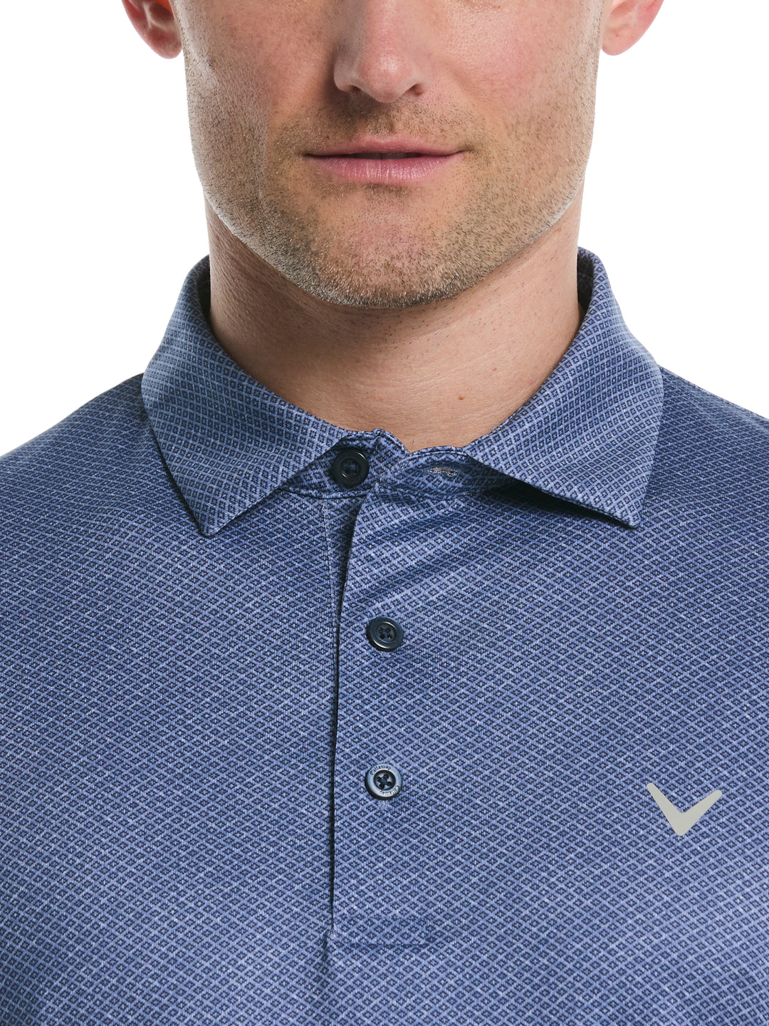 Heather Geo Print Golf Polo (Peacoat) 