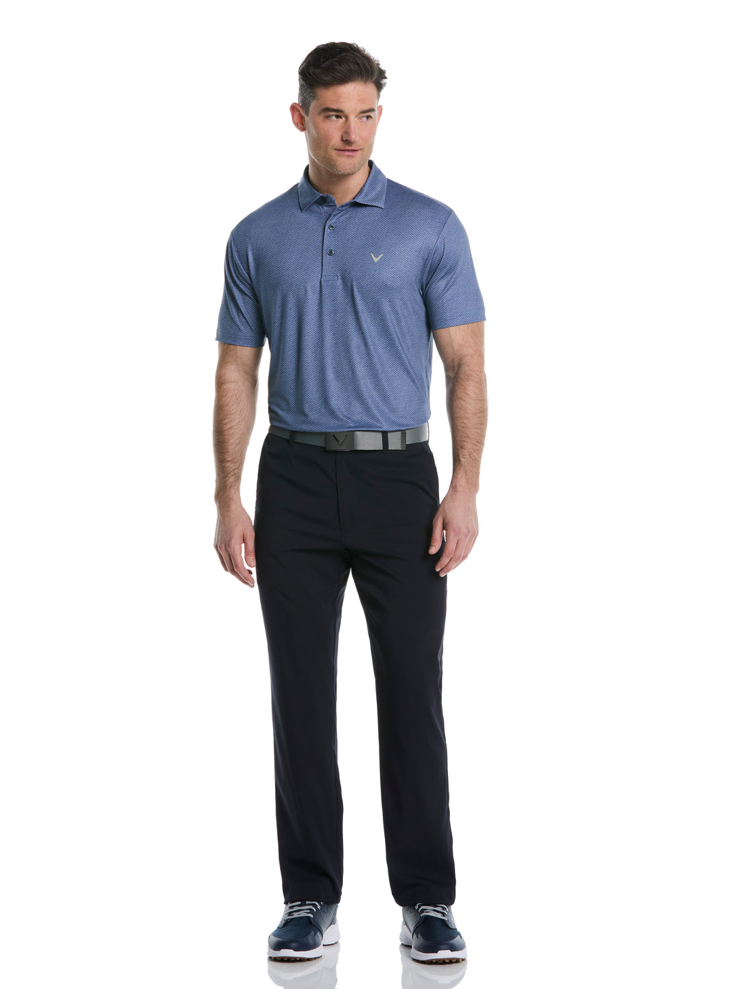 Heather Geo Print Golf Polo (Peacoat) 