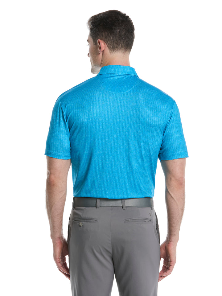 Heather Geo Print Golf Polo (Methyl Blue) 