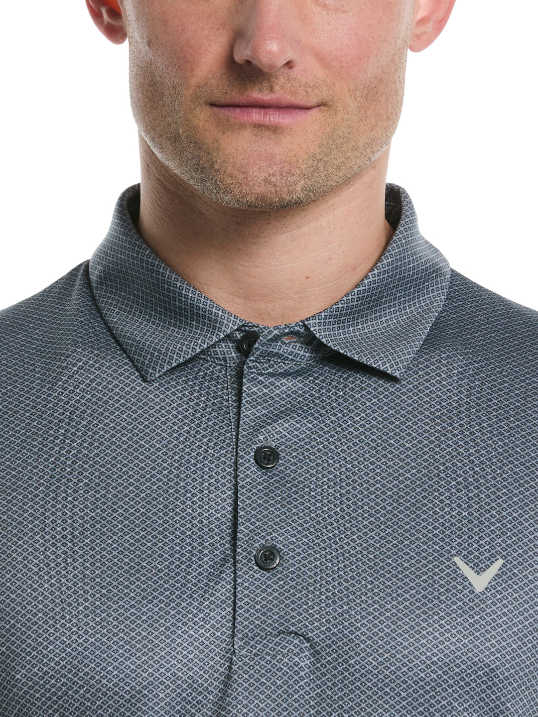 Heather Geo Print Golf Polo (Caviar) 