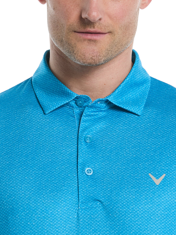 Heather Geo Print Golf Polo (Methyl Blue) 