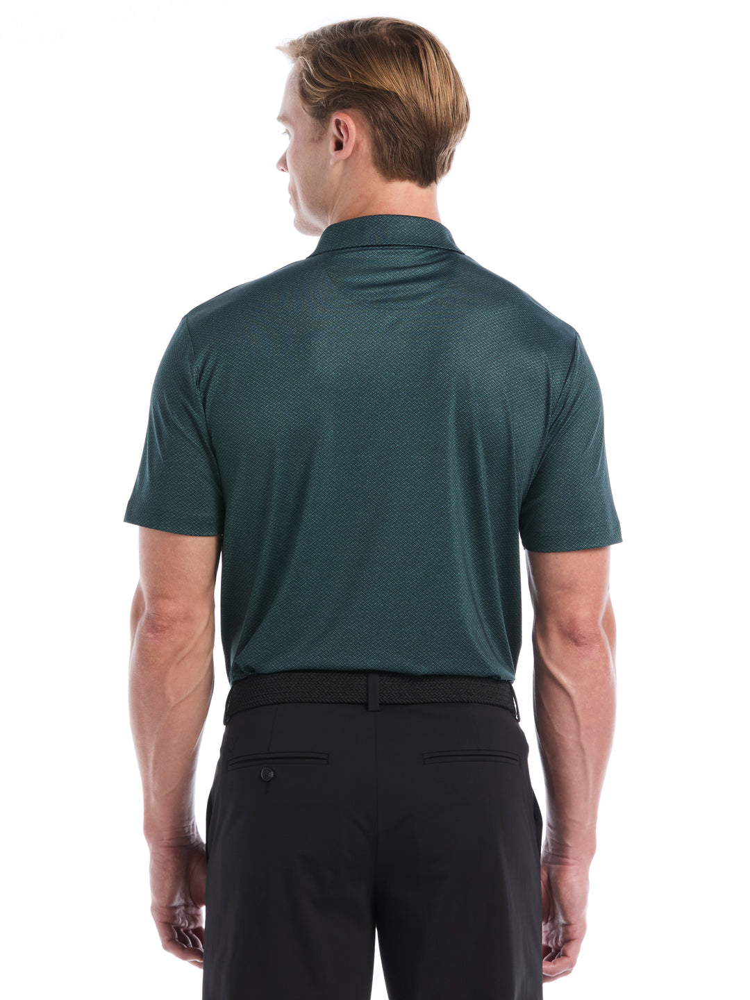 Heather Geo Print Golf Polo (Green Gables) 