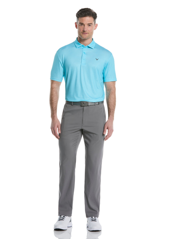 Mens Heather Geo Print Golf Polo (Blue Radiance) 