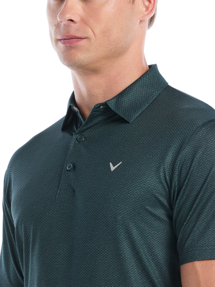 Heather Geo Print Golf Polo (Green Gables) 