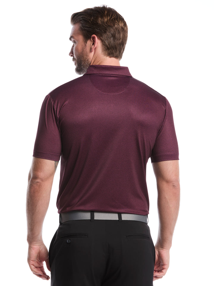 Heather Geo Print Golf Polo (Grape Wine) 