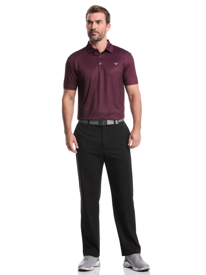 Heather Geo Print Golf Polo (Grape Wine) 
