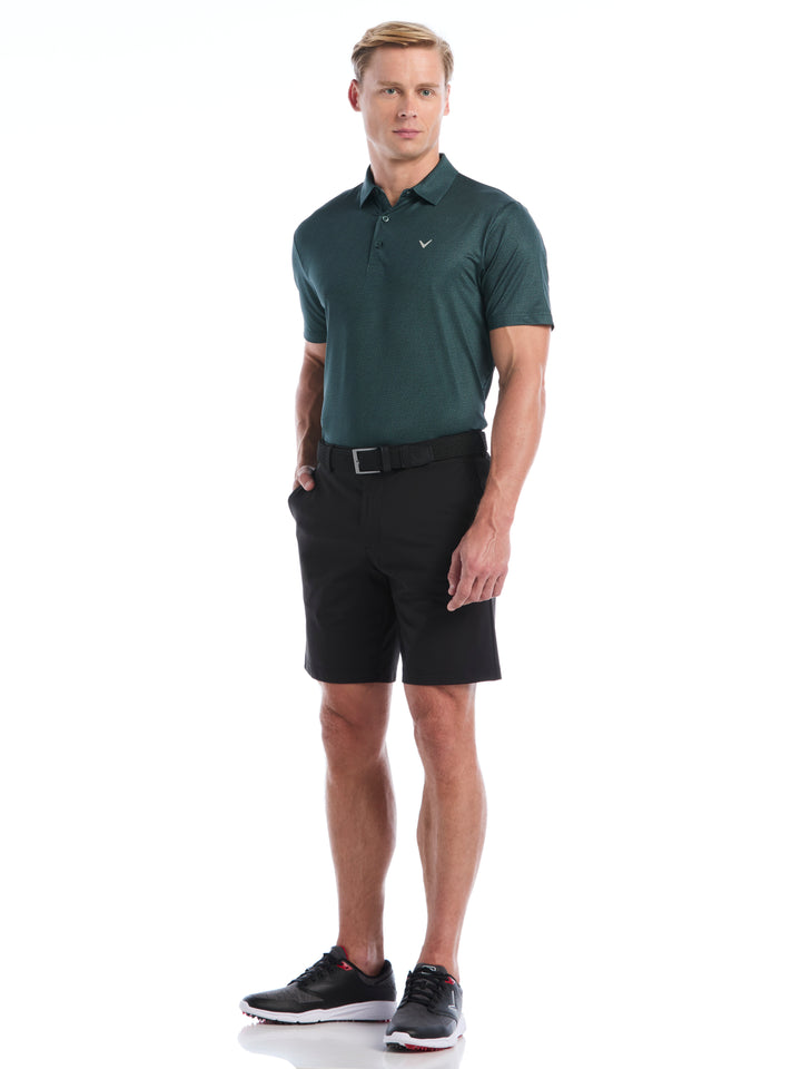 Heather Geo Print Golf Polo (Green Gables) 