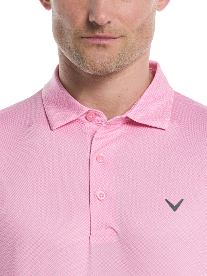 Heather Geo Print Golf Polo (Sea Pink) 