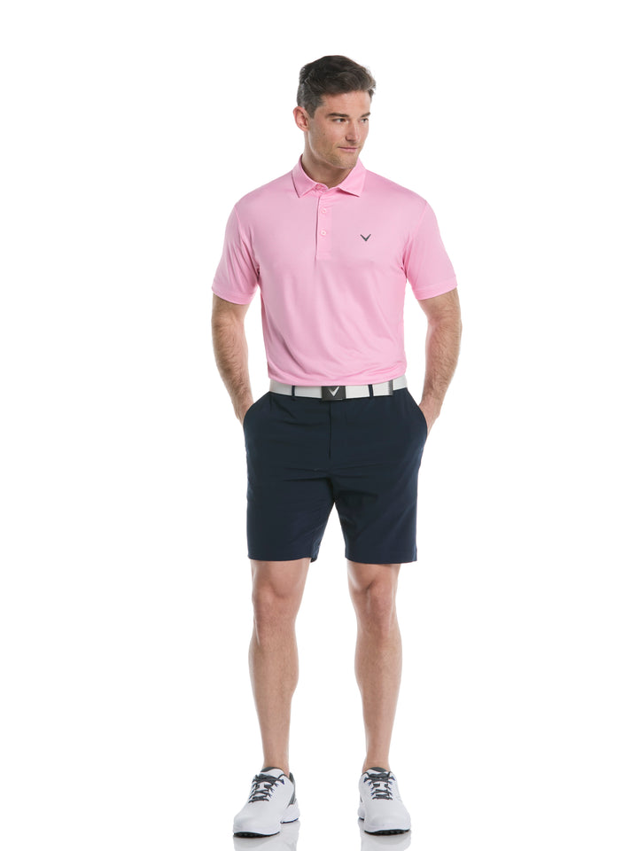 Heather Geo Print Golf Polo (Sea Pink) 