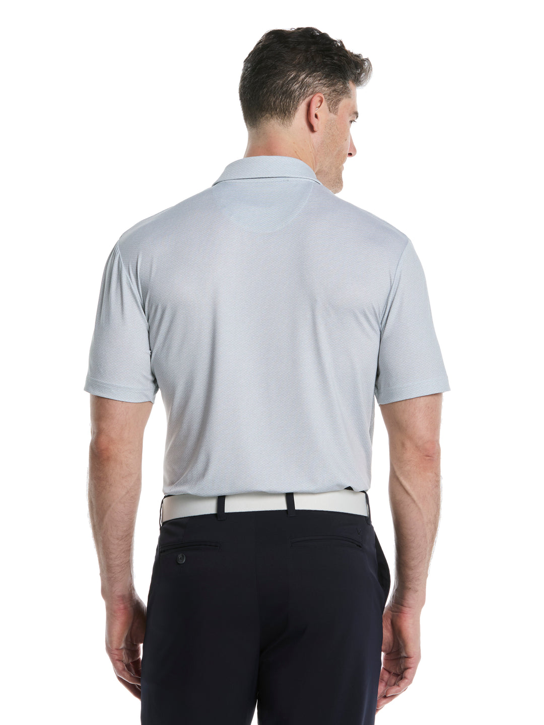 Heather Geo Print Golf Polo (Bright White) 