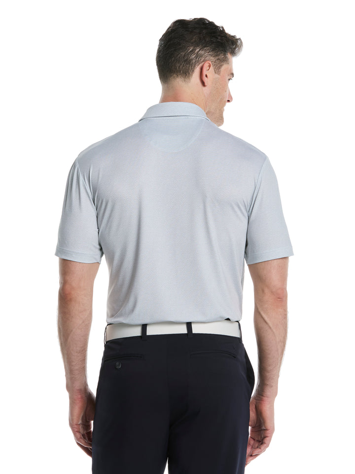 Heather Geo Print Golf Polo (Bright White) 