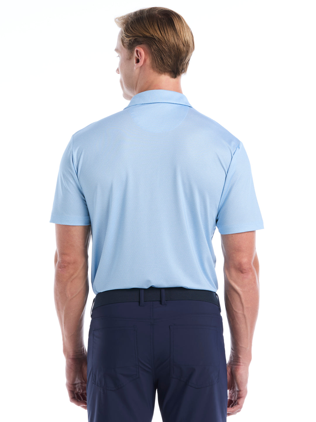 Heather Geo Print Golf Polo (Cerulean) 