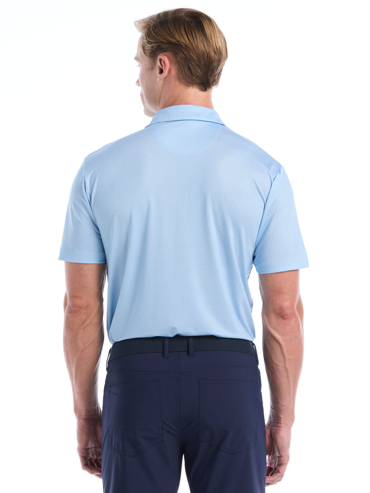 Heather Geo Print Golf Polo (Cerulean) 