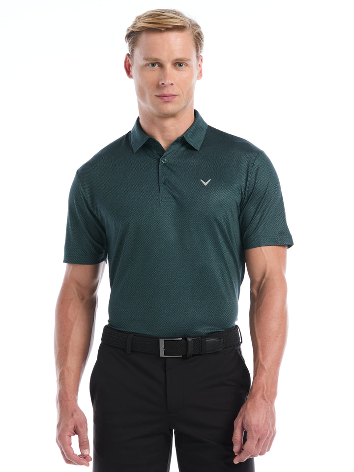Heather Geo Print Golf Polo (Green Gables) 