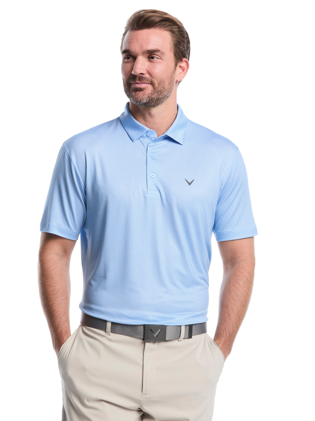Heather Geo Print Golf Polo (Open Air) 