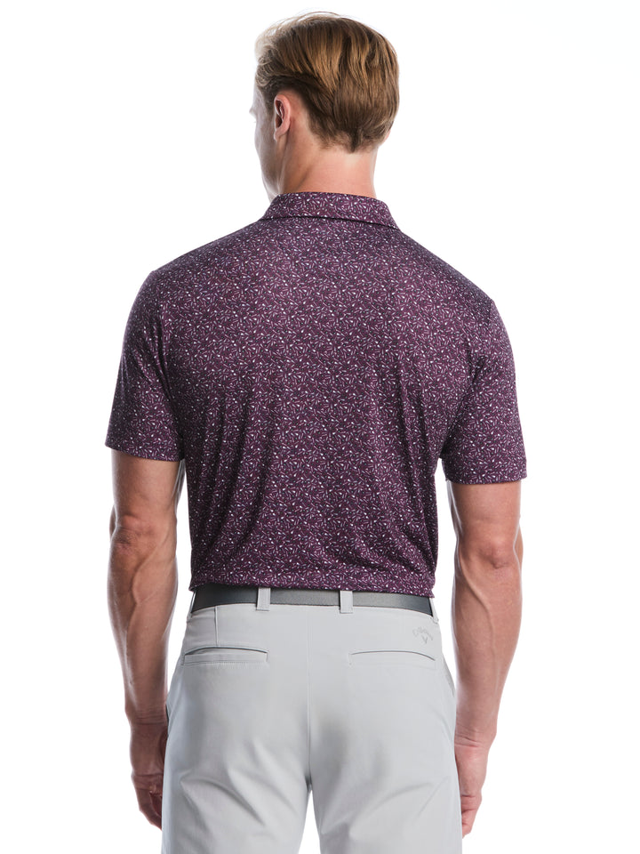 Heather Jacquard Essential Golf Polo (Dk Italian Plum Heather) 