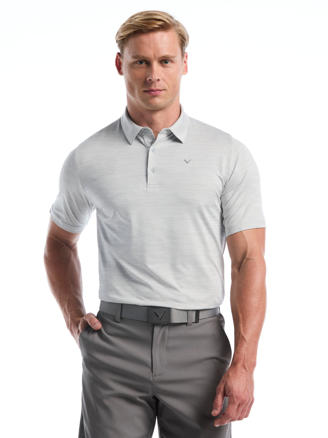 Heather Jacquard Essential Golf Polo (Highrise Htr) 