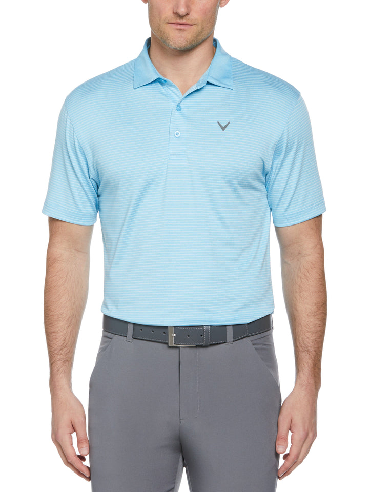 Heather Micro Stripe Golf Polo (Blue Grotto Heather) 
