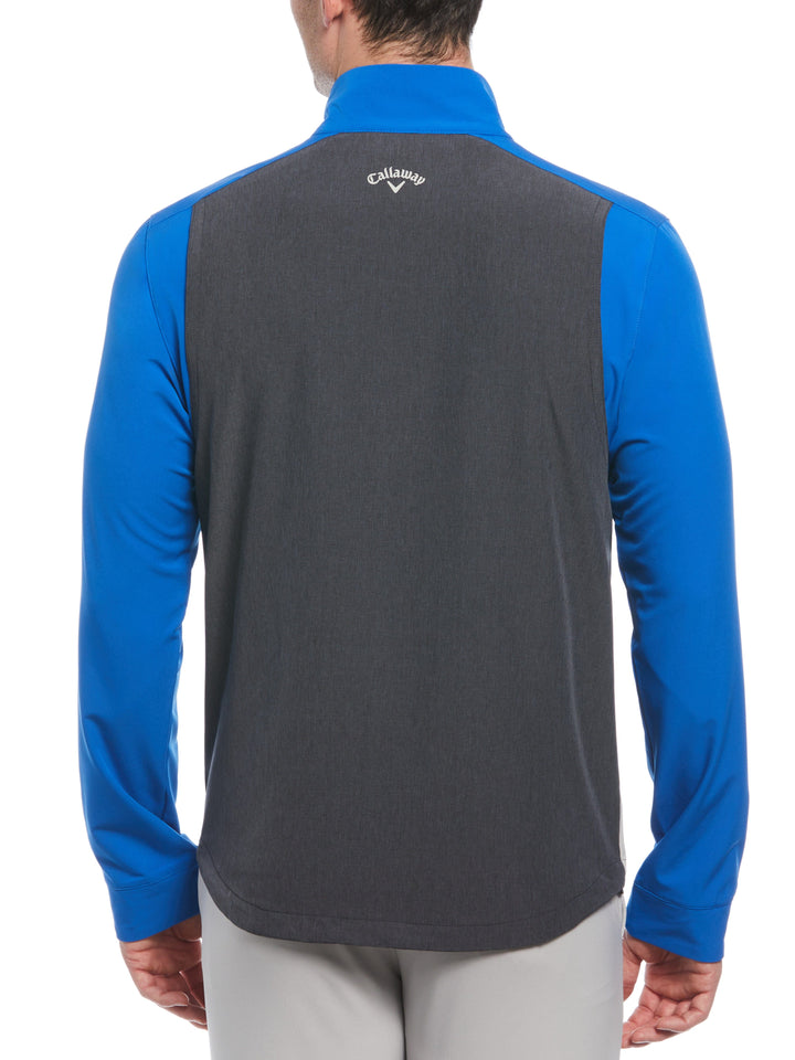 Heathered Block Quarter Zip Golf Jacket (Lapis Blue) 