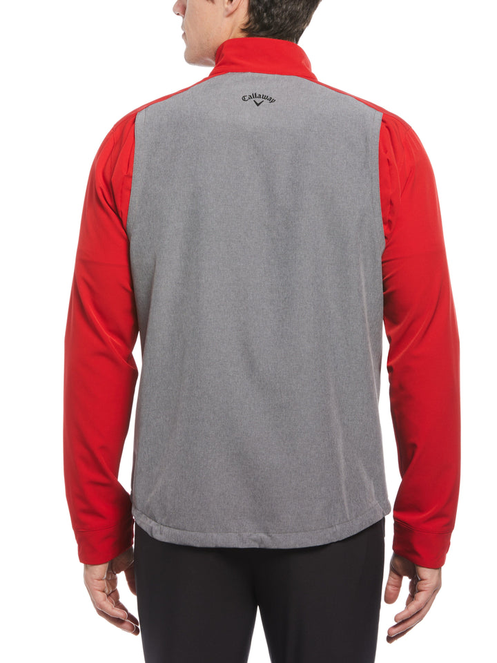 Heathered Block Quarter Zip Golf Jacket (Tango Red) 