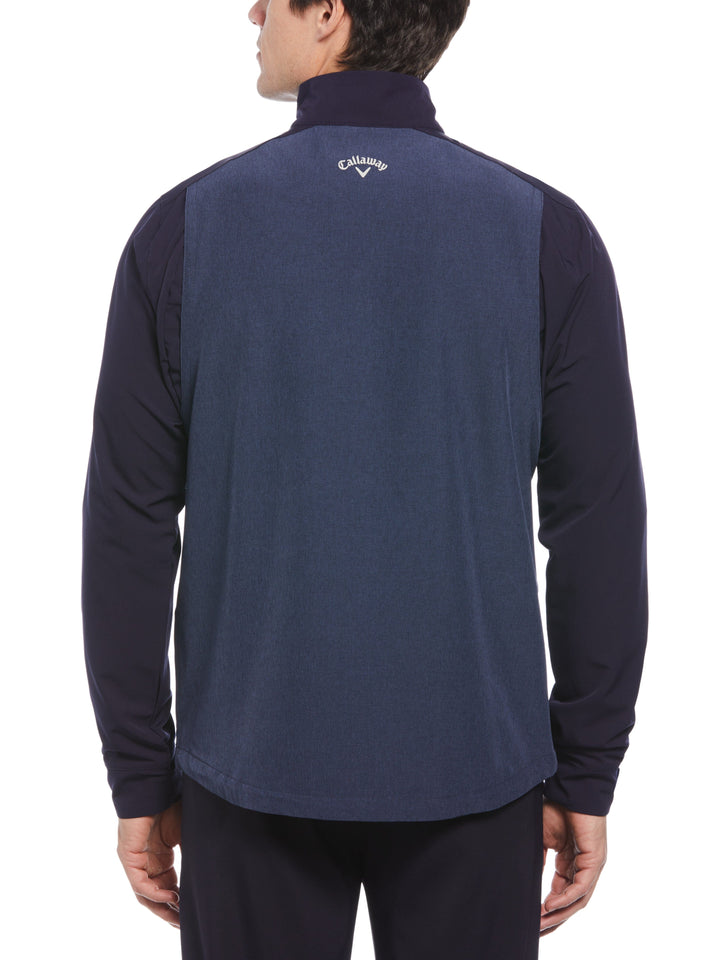 Heathered Block Quarter Zip Golf Jacket (Peacoat Heather) 