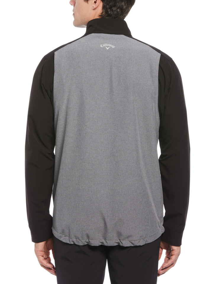 Heathered Block Quarter Zip Golf Jacket (Medium Grey Htr) 