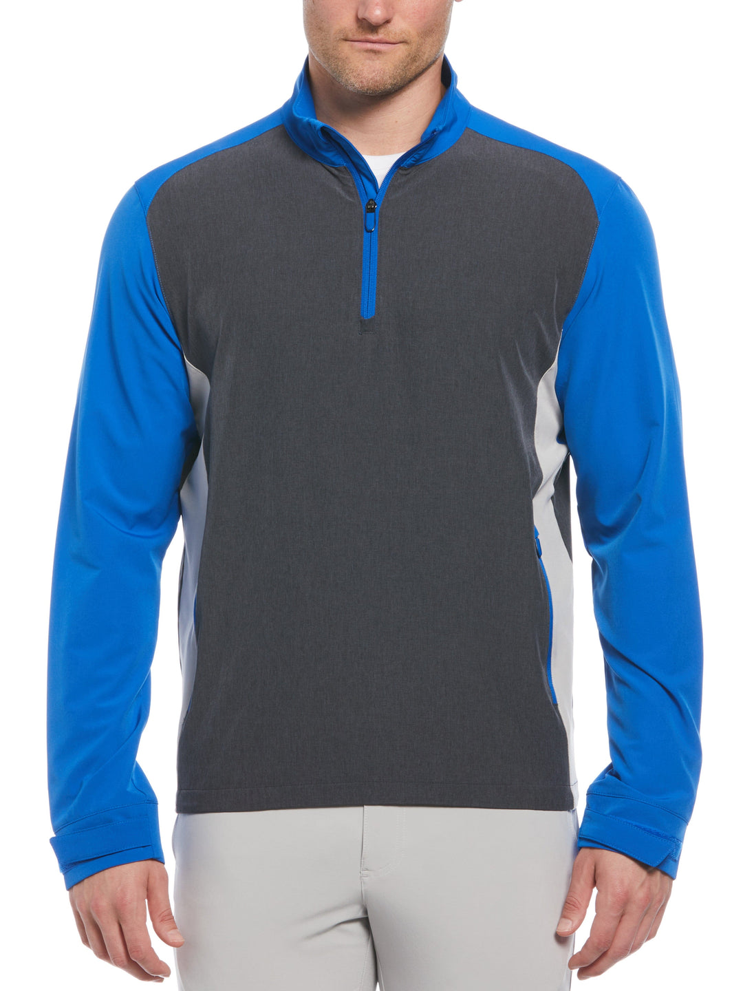 Heathered Block Quarter Zip Golf Jacket (Lapis Blue) 