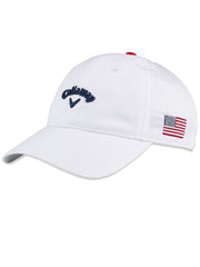 Mens Heritage Twill Golf Hat-Hats-White/Navy/Red-OS-Callaway