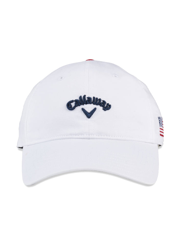 Mens Heritage Twill Golf Hat-Hats-White/Navy/Red-OS-Callaway
