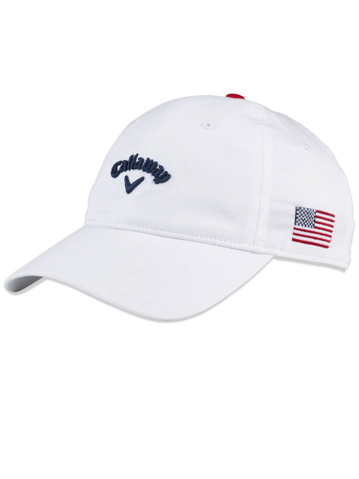 Mens Heritage Twill Golf Hat-Hats-White/Navy/Red-OS-Callaway