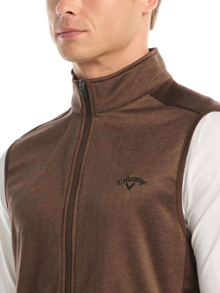 Mens Herringbone Midweight Full Zip Vest-Vests-Callaway
