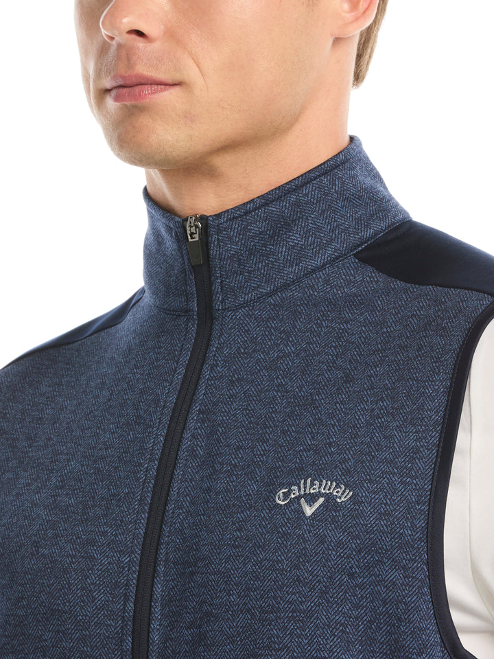 Mens Herringbone Midweight Full Zip Vest-Vests-Callaway