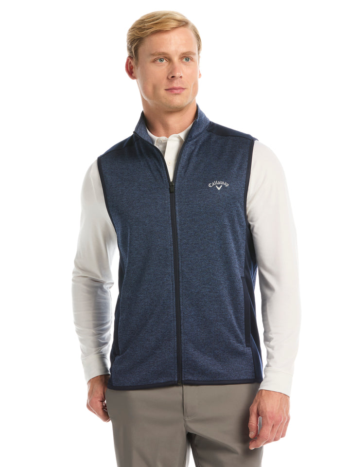 Mens Herringbone Midweight Full Zip Vest-Vests-Peacoat Heather-S-Callaway