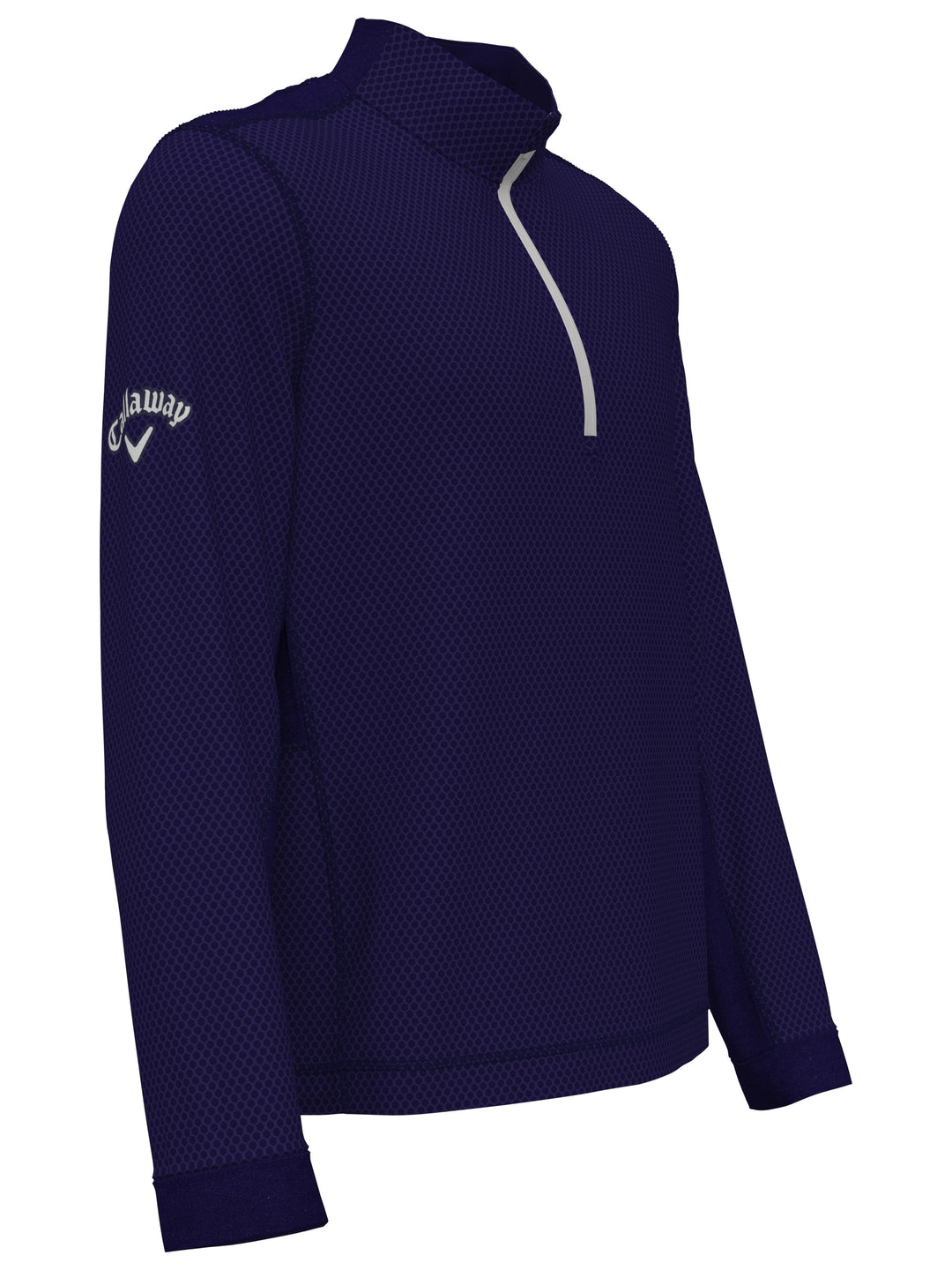 Hexagon Textured 1/2 Zip Base Layer Golf Top (Peacoat) 