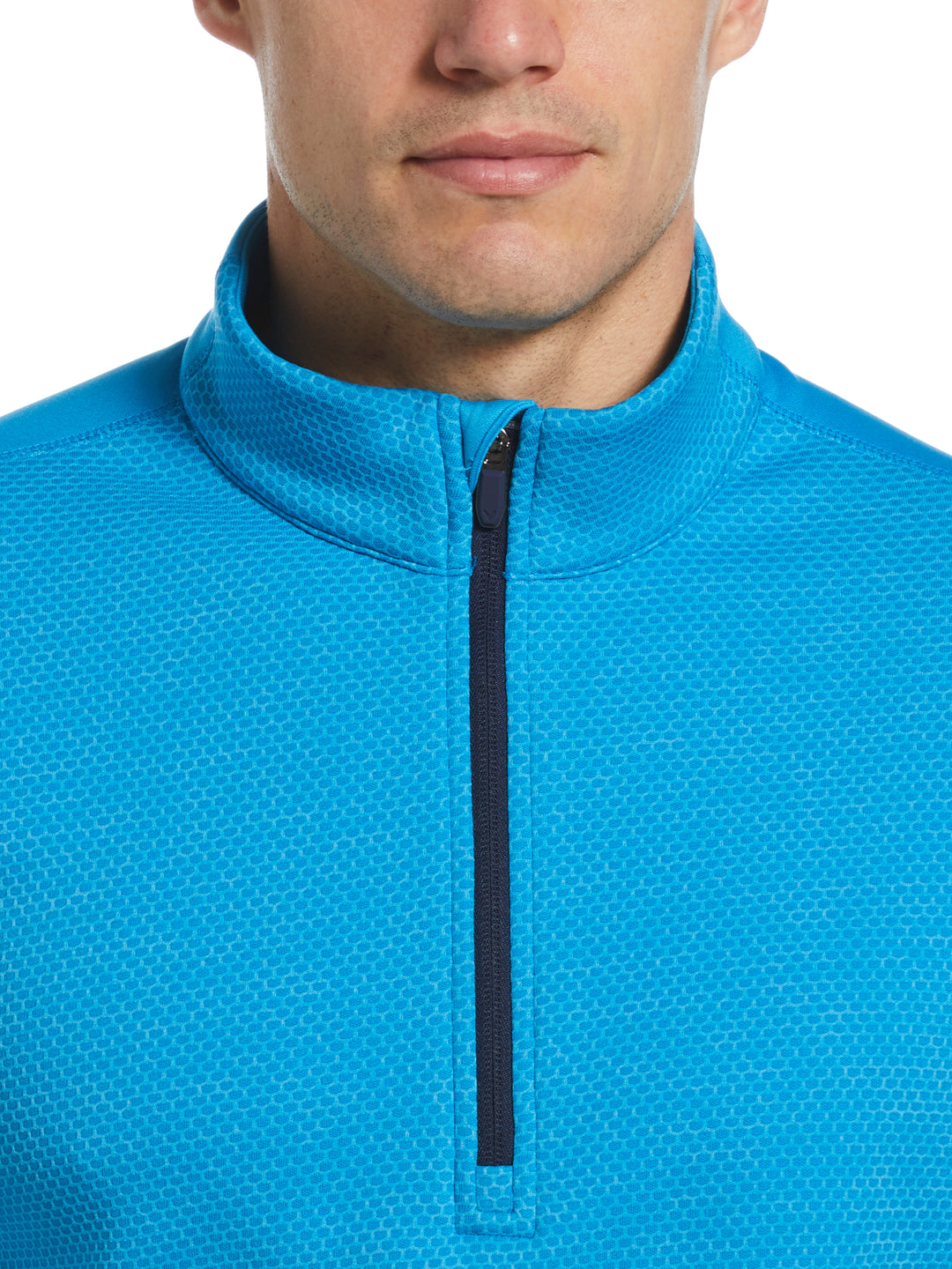 Hexagon Textured 1/2 Zip Base Layer Golf Top (Hawaiian Htr) 