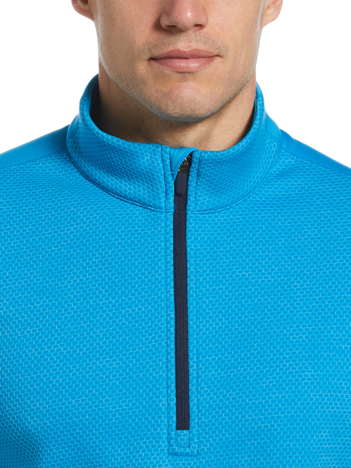 Hexagon Textured 1/2 Zip Base Layer Golf Top (Hawaiian Htr) 