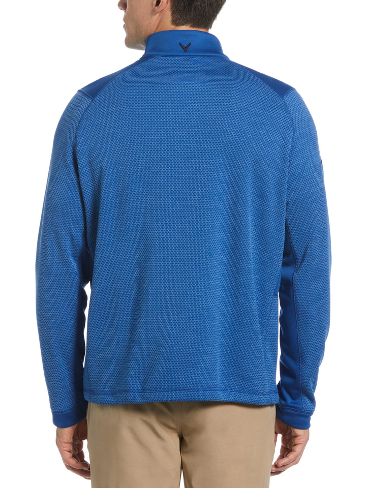 Hexagon Textured 1/2 Zip Base Layer Golf Top (Med Galaxy Htr) 