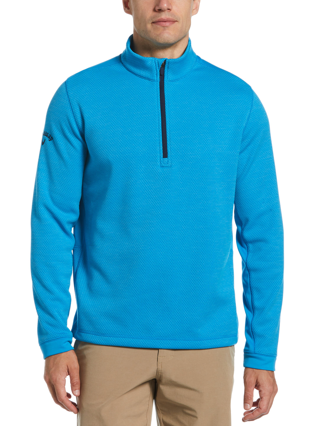 Hexagon Textured 1/2 Zip Base Layer Golf Top (Hawaiian Htr) 
