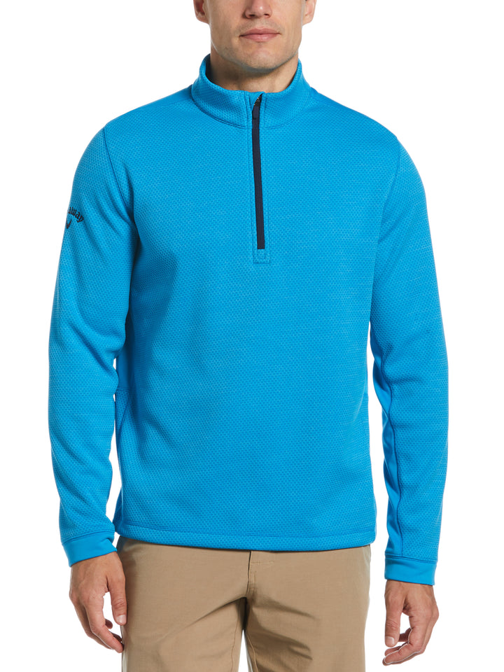 Hexagon Textured 1/2 Zip Base Layer Golf Top (Hawaiian Htr) 