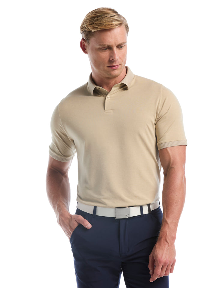 In The Details Print Golf Polo (Fields Of Rye Htr) 