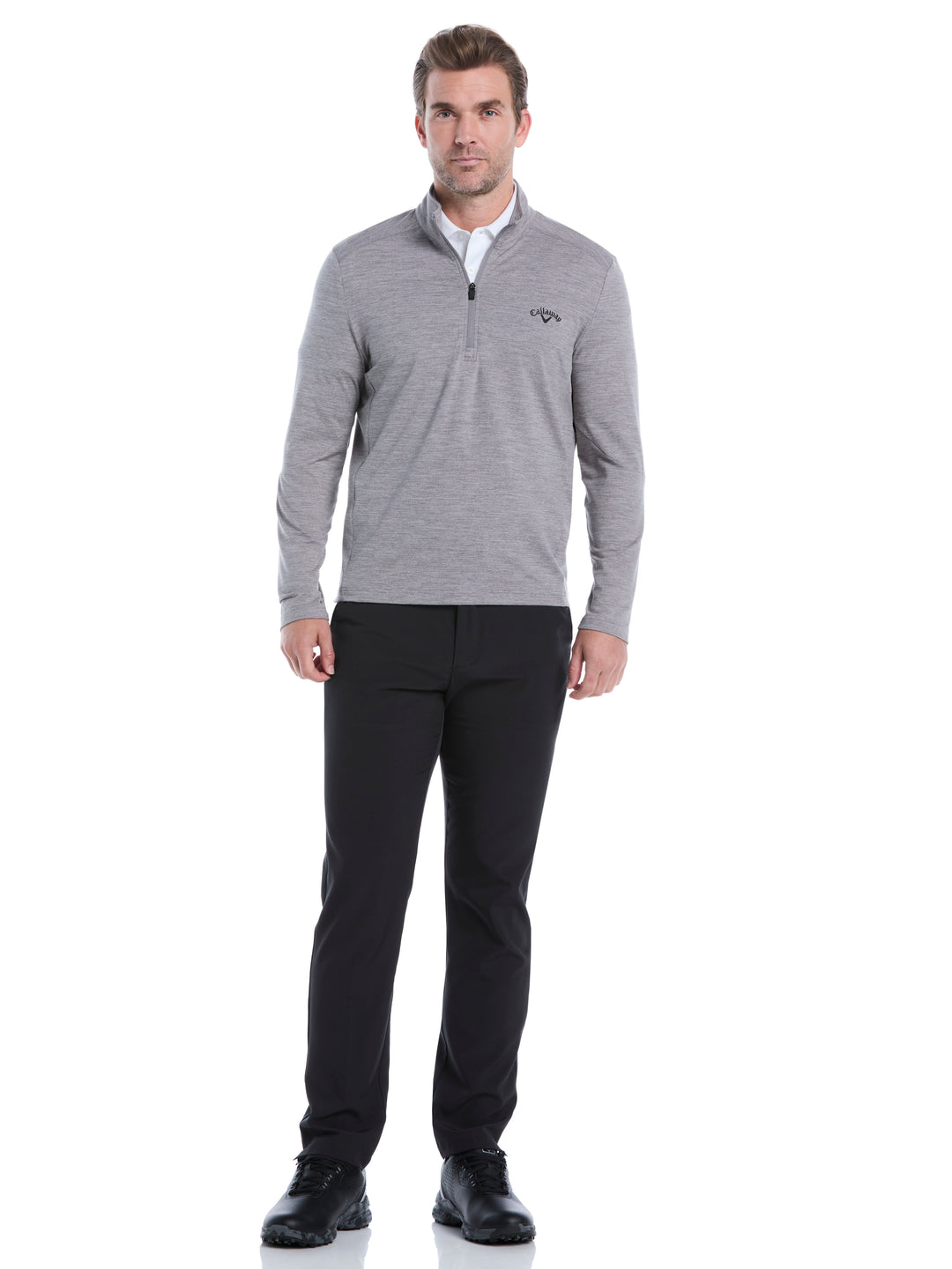 Lightweight 1/4 Zip Golf Pullover (Quiet Shade Htr) 