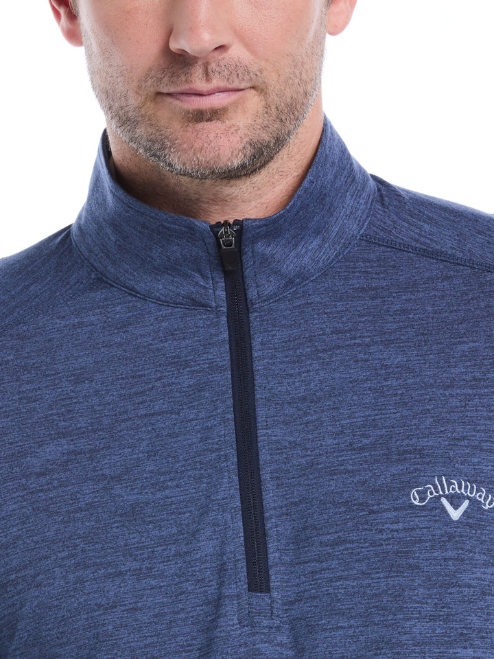 Lightweight 1/4 Zip Golf Pullover (Peacoat Heather) 