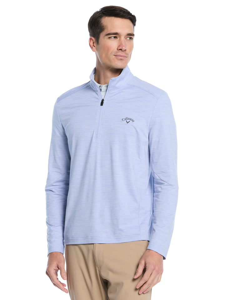 Lightweight 1/4 Zip Golf Pullover (Chambray Htr) 