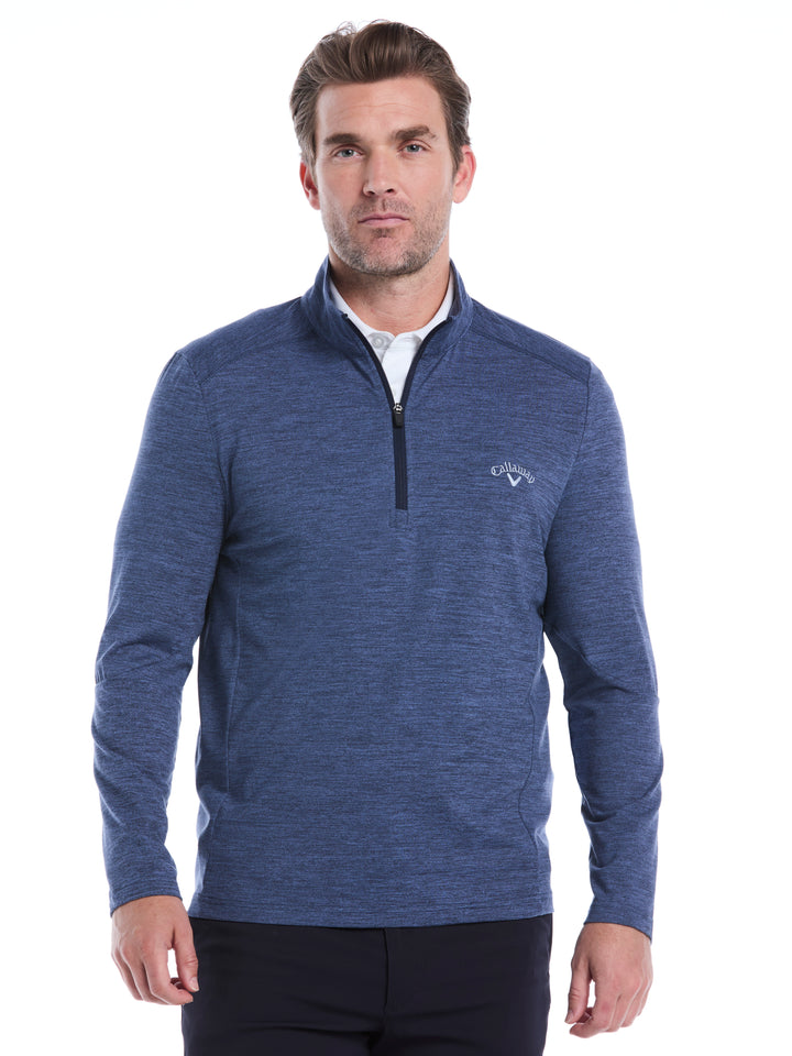 Lightweight 1/4 Zip Golf Pullover (Peacoat Heather) 