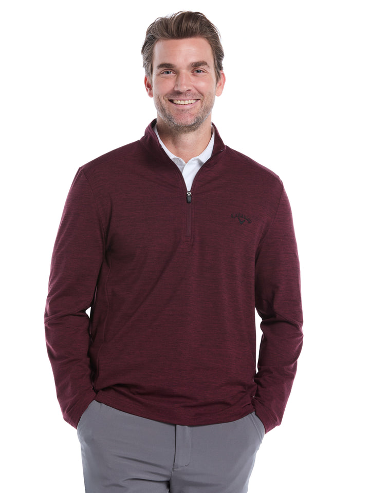 Mens Lightweight 1/4 Zip Golf Pullover-Jackets-Tawny Port Heather-S-Callaway